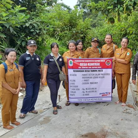 PENGERJAAN RABAT BETON JALAN PRODUKSI PERTANIAN LEBAK BULUH TAHUN 2023